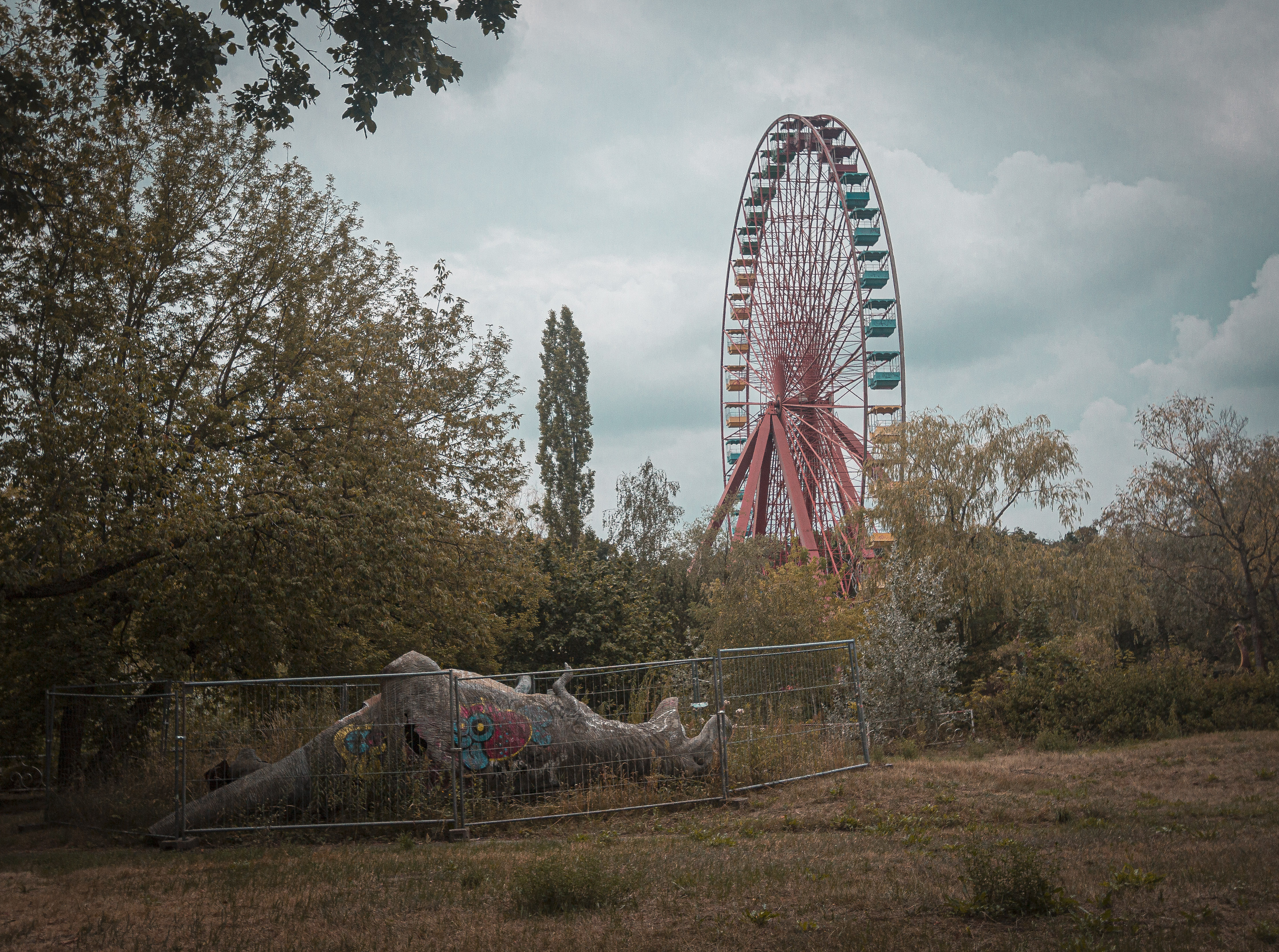 Dinosaur landscape in Berlin's Abandoned Amusement Park